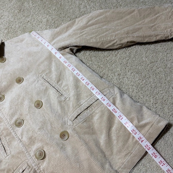 Uniqlo Ines de la Fressange Corduroy Double Breasted Pea Coat Jacket Medium - Picture 12 of 16